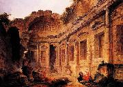 Hubert Robert, Dimensions and material of painting